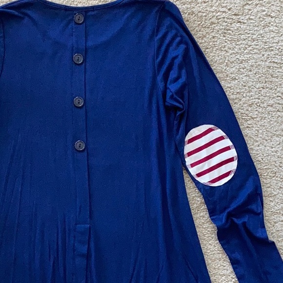 Navy Button Back Tunic - Picture 6 of 7